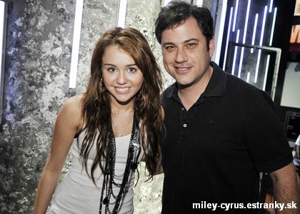 Miley Cyrus with Jimmie Kimmel